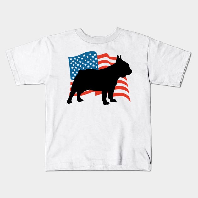 Frenchie French Bulldog USA America - Dog Lover Dogs Kids T-Shirt by fromherotozero